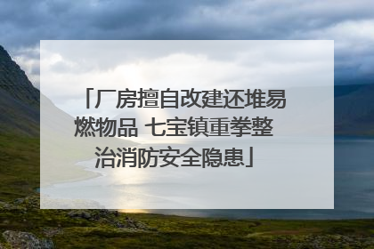 厂房擅自改建还堆易燃物品 七宝镇重拳整治消防安全隐患