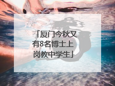 厦门今秋又有8名博士上岗教中学生