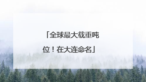 全球最大载重吨位！在大连命名