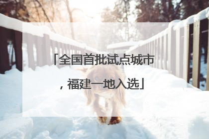 全国首批试点城市，福建一地入选