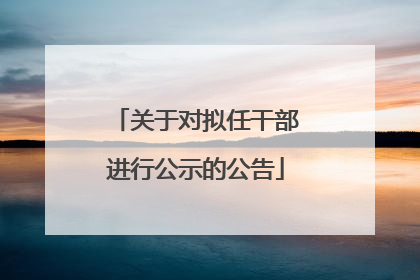 关于对拟任干部进行公示的公告