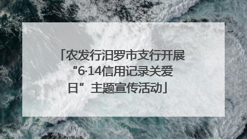 农发行汨罗市支行开展“6·14信用记录关爱日”主题宣传活动