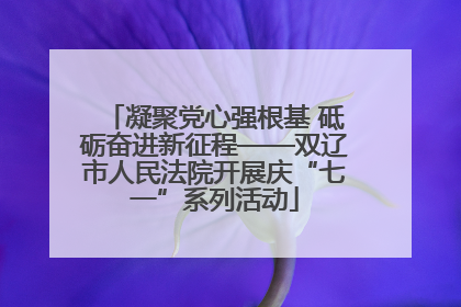 凝聚党心强根基 砥砺奋进新征程——双辽市人民法院开展庆“七一”系列活动