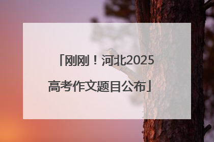 刚刚！河北2025高考作文题目公布
