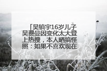 吴镇宇16岁儿子吴费曼因变化太大登上热搜，本人晒搞怪照：如果不喜欢现在的我可以离开