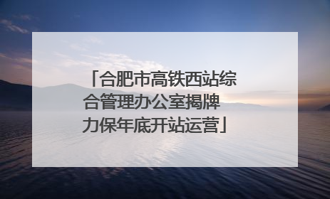 合肥市高铁西站综合管理办公室揭牌 力保年底开站运营