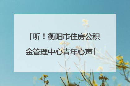 听！衡阳市住房公积金管理中心青年心声