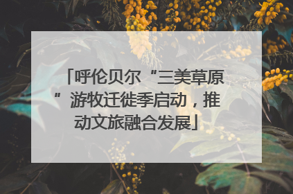 呼伦贝尔“三美草原”游牧迁徙季启动，推动文旅融合发展