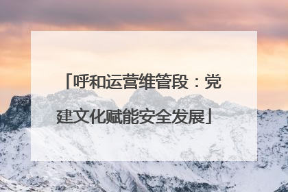 呼和运营维管段：党建文化赋能安全发展