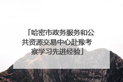 哈密市政务服务和公共资源交易中心赴豫考察学习先进经验