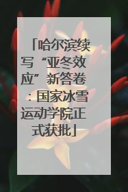哈尔滨续写“亚冬效应”新答卷：国家冰雪运动学院正式获批
