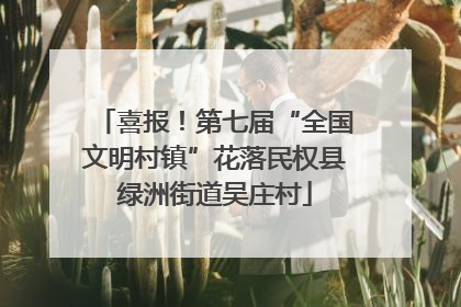 喜报！第七届“全国文明村镇”花落民权县绿洲街道吴庄村
