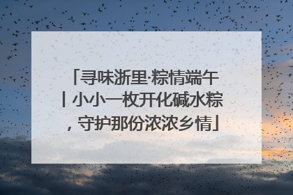 寻味浙里·粽情端午丨小小一枚开化碱水粽，守护那份浓浓乡情
