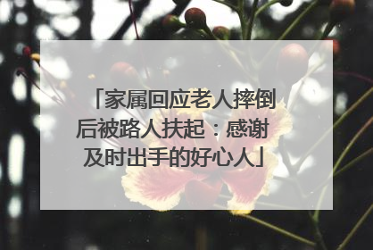 家属回应老人摔倒后被路人扶起：感谢及时出手的好心人