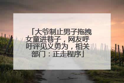 大爷制止男子拖拽女童进巷子，网友呼吁评见义勇为，相关部门：正走程序