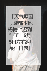 天气原因，成都本地杨梅“迟到”了！6月5日左右迎最佳口感