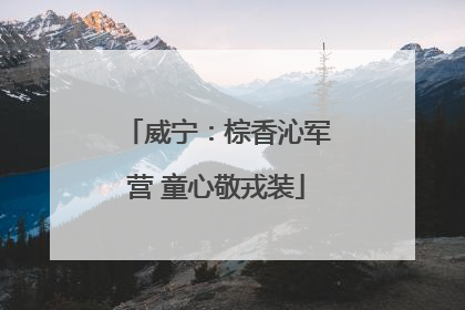 威宁：棕香沁军营 童心敬戎装
