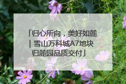 归心所向，美好如麓｜雪山万科城A7地块归麓园品质交付
