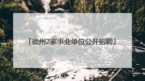 德州2家事业单位公开招聘