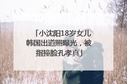 小沈阳18岁女儿韩国出道照曝光，被指撞脸孔孝真