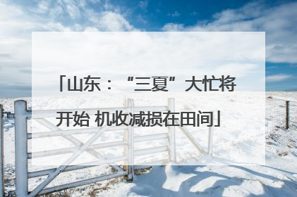 山东：“三夏”大忙将开始 机收减损在田间