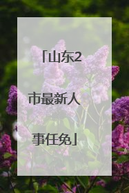 山东2市最新人事任免