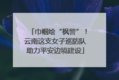巾帼绘“枫警”！云南这支女子巡防队助力平安边境建设