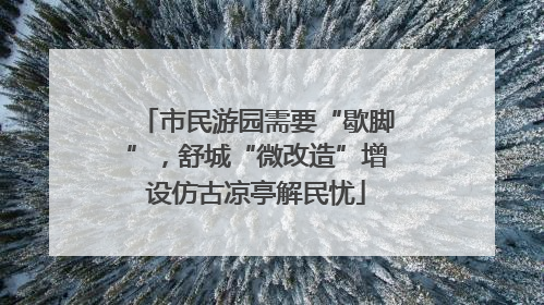 市民游园需要“歇脚”，舒城“微改造”增设仿古凉亭解民忧