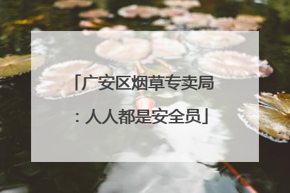 广安区烟草专卖局：人人都是安全员