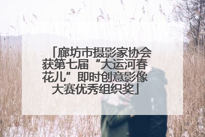 廊坊市摄影家协会获第七届“大运河春花儿”即时创意影像大赛优秀组织奖