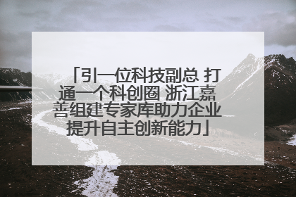 引一位科技副总 打通一个科创圈 浙江嘉善组建专家库助力企业提升自主创新能力