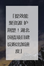 提效能 聚资源 护荆楚！湖北国债项目建设跑出加速度