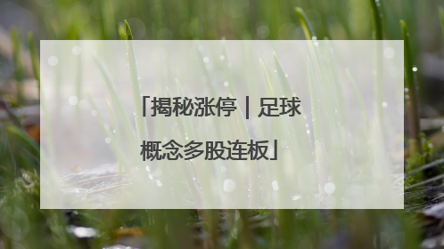 揭秘涨停｜足球概念多股连板