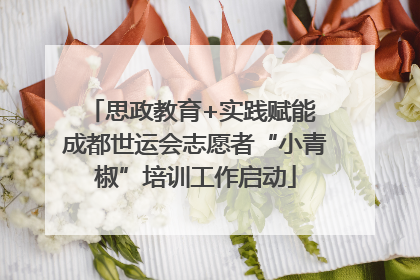 思政教育+实践赋能 成都世运会志愿者“小青椒”培训工作启动