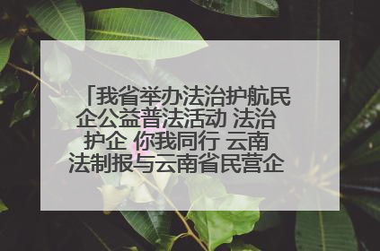 我省举办法治护航民企公益普法活动 法治护企 你我同行 云南法制报与云南省民营企业家协会携手共建“媒体+协会+企业”法治服务生态圈