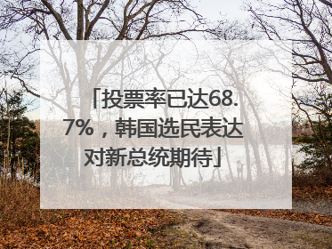 投票率已达68.7%，韩国选民表达对新总统期待