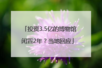 投资3.5亿的博物馆闲置2年？当地回应