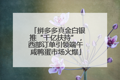 拼多多真金白银推“千亿扶持”，西部订单引领端午咸鸭蛋市场火爆