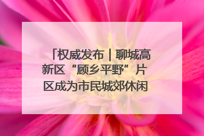 权威发布｜聊城高新区“顾乡平野”片区成为市民城郊休闲全新目的地