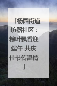 杨园街道纺器社区：粽叶飘香迎端午 共庆佳节传温情