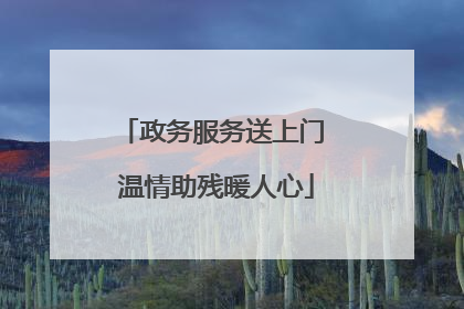 政务服务送上门 温情助残暖人心