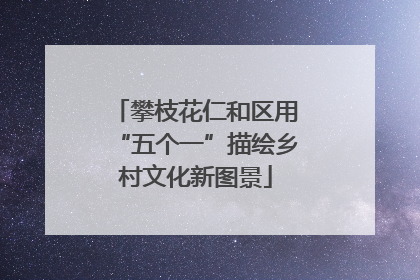 攀枝花仁和区用“五个一”描绘乡村文化新图景