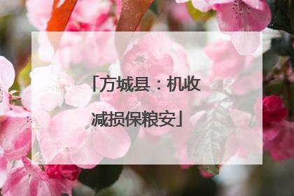 方城县：机收减损保粮安