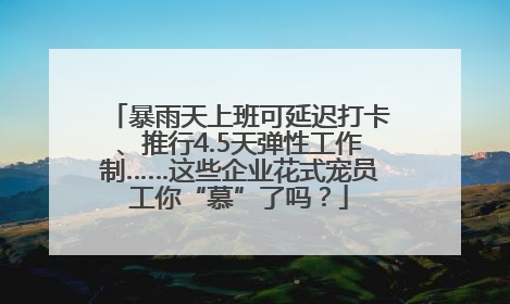暴雨天上班可延迟打卡、推行4.5天弹性工作制……这些企业花式宠员工你“慕”了吗？