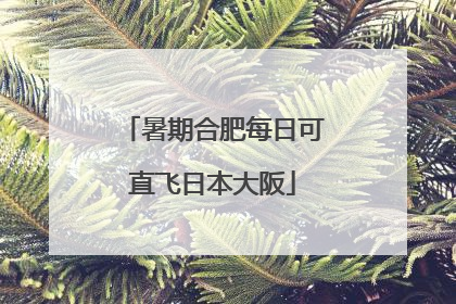 暑期合肥每日可直飞日本大阪