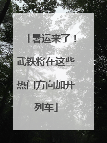 暑运来了！武铁将在这些热门方向加开列车