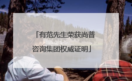 有范先生荣获尚普咨询集团权威证明