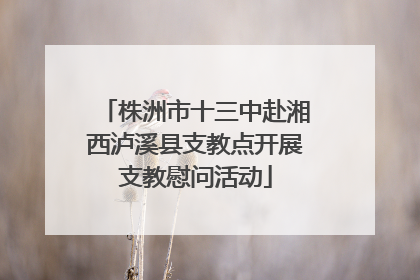 株洲市十三中赴湘西泸溪县支教点开展支教慰问活动
