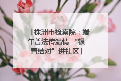 株洲市检察院：端午普法传温情 “银青结对”进社区