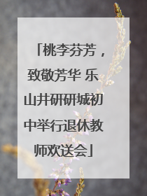 桃李芬芳，致敬芳华 乐山井研研城初中举行退休教师欢送会